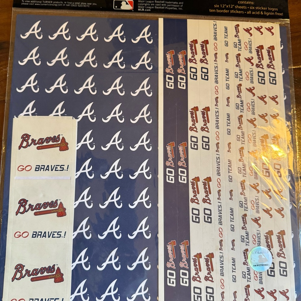 NWOT Atlanta braves baseball Blue and White scrapbook kit